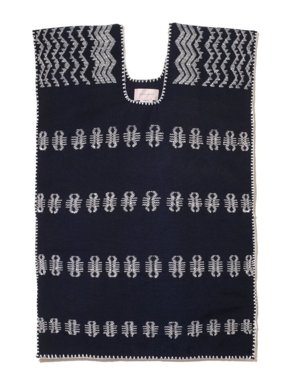Pippa Holt Kaftan No.120 Single panel mini kaftan navy white vaca breathable O/S - Picture 9 of 10